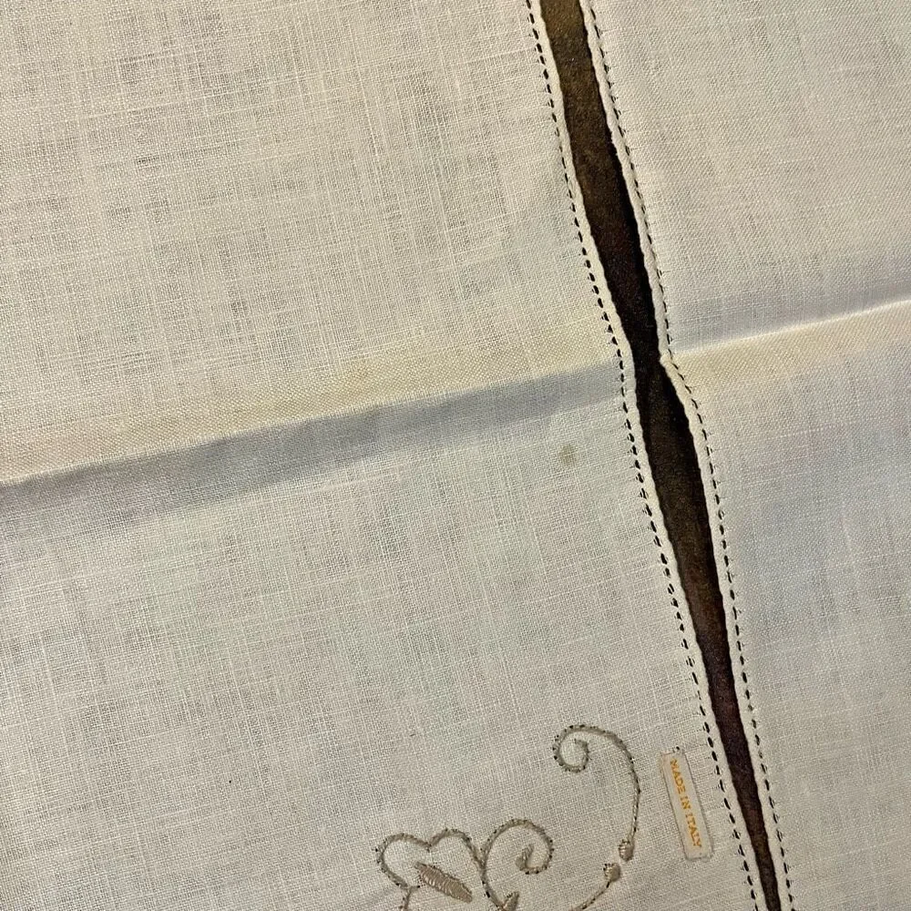 Italian Embroidered Cloth Napkins Set of 11